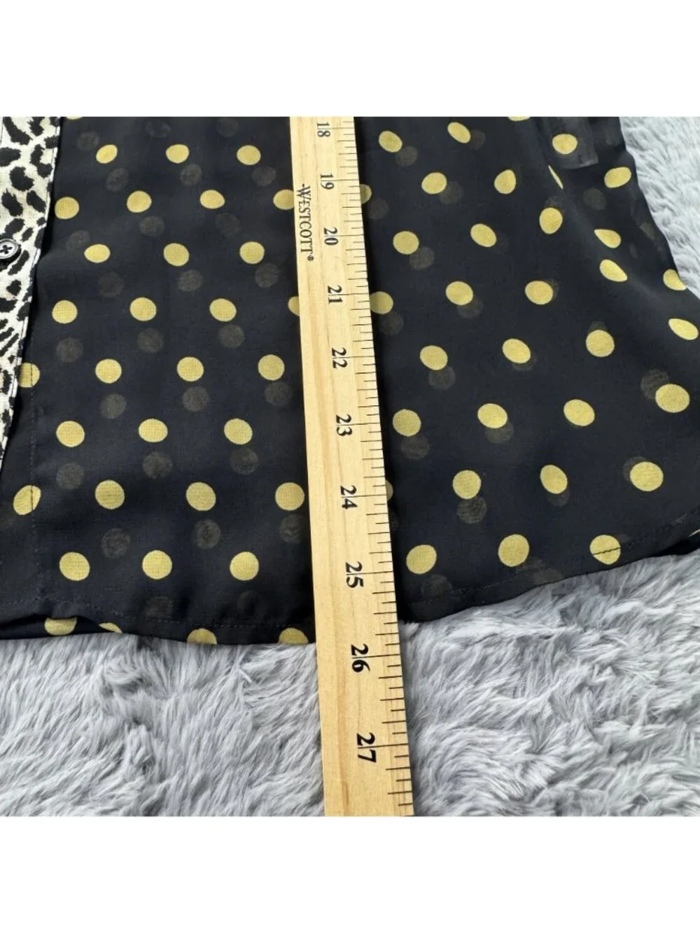 INC International Black Yellow Polka Dot Button-Up Sheer Blouse Women Size M NEW - Picture 9 of 13